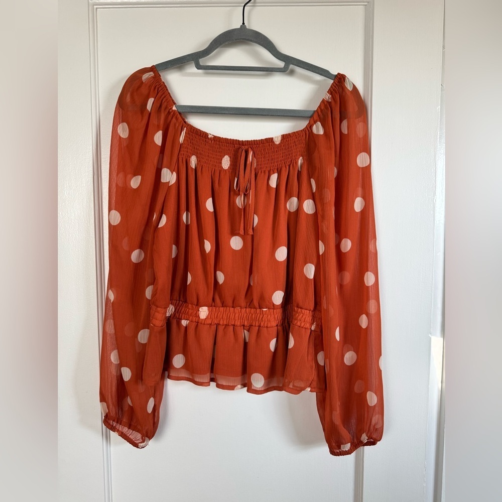 Polka Dot Off-Shoulder Top, NWOT